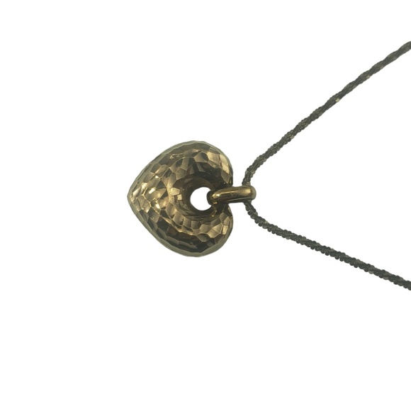 14 Karat Black Gold Heart Pendant Necklace #16779 - Picture 3 of 8